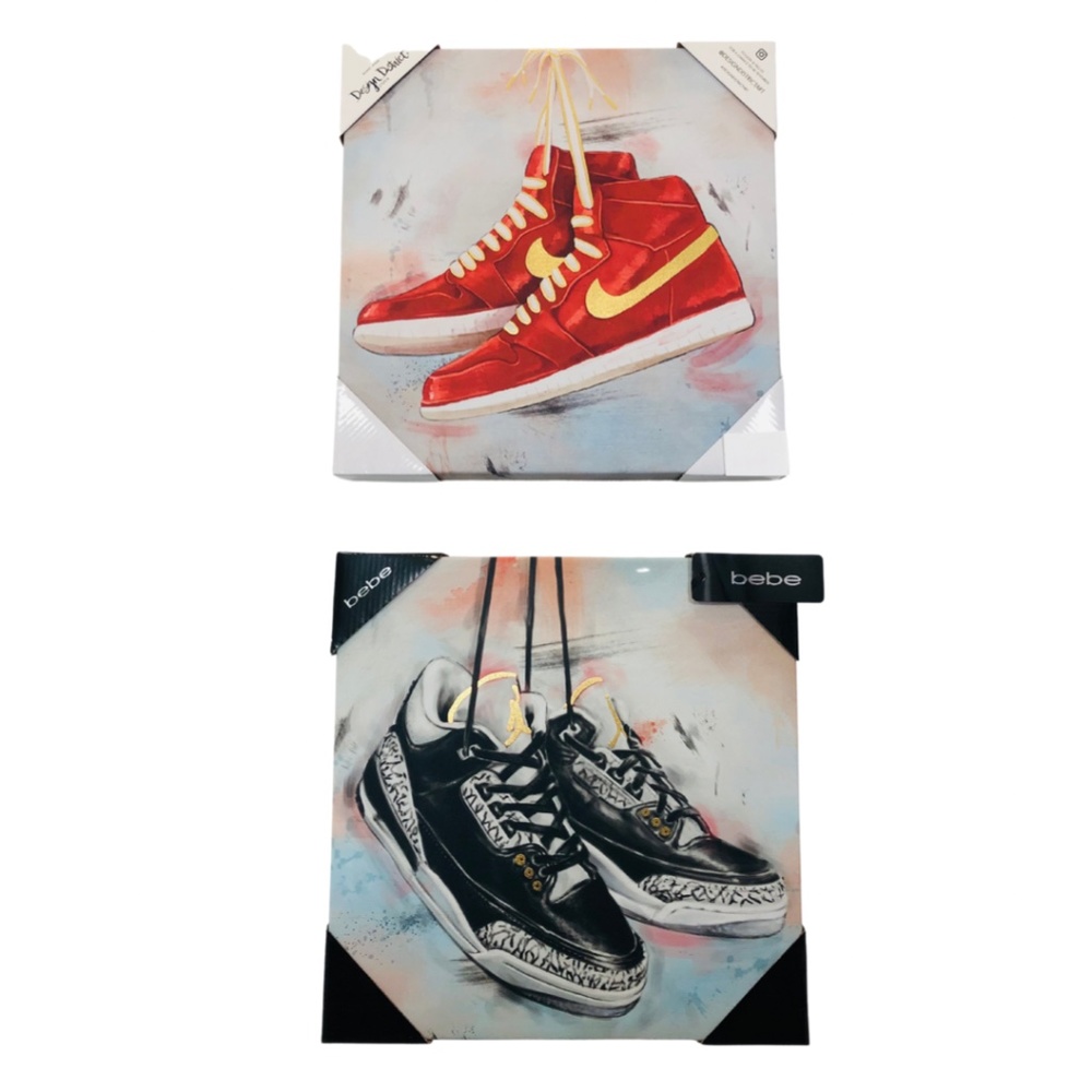 Sneaker Head Nike Jordan Canvas Wall Art Set of 2